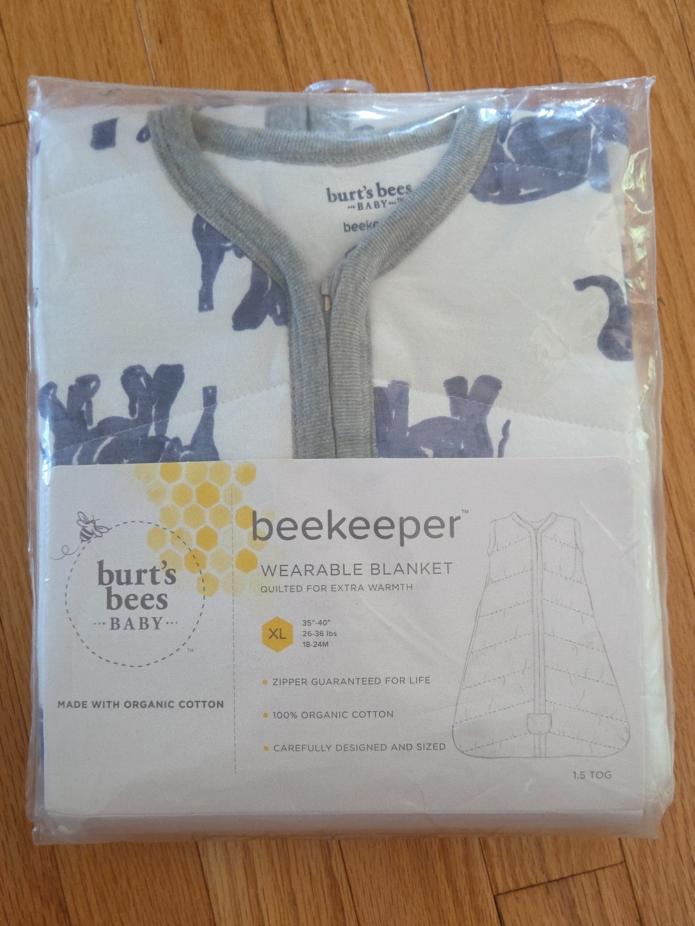 Burt's Bees Baby Quilted Wearable Blanket - Elephant Sleep Sack